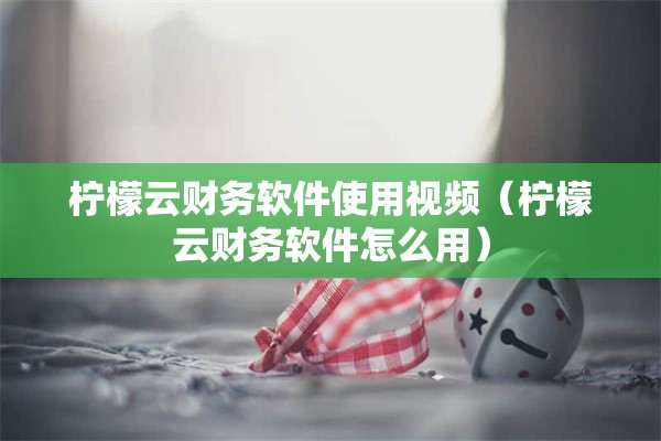 柠檬云财务软件使用视频（柠檬云财务软件怎么用）