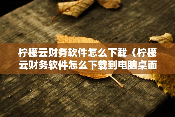 柠檬云财务软件怎么下载（柠檬云财务软件怎么下载到电脑桌面上）