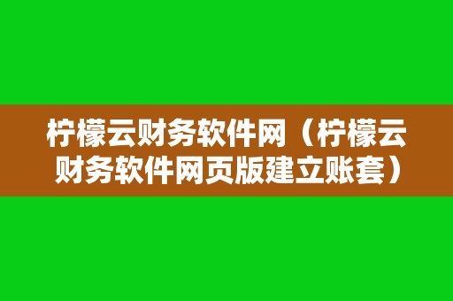 柠檬云财务软件网（柠檬云财务软件网页版建立账套）