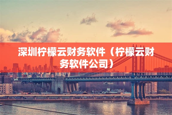 深圳柠檬云财务软件（柠檬云财务软件公司）